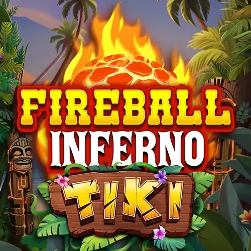 Fireball Inferno Tiki online game logo by NetEnt on spinjocasinoo.com